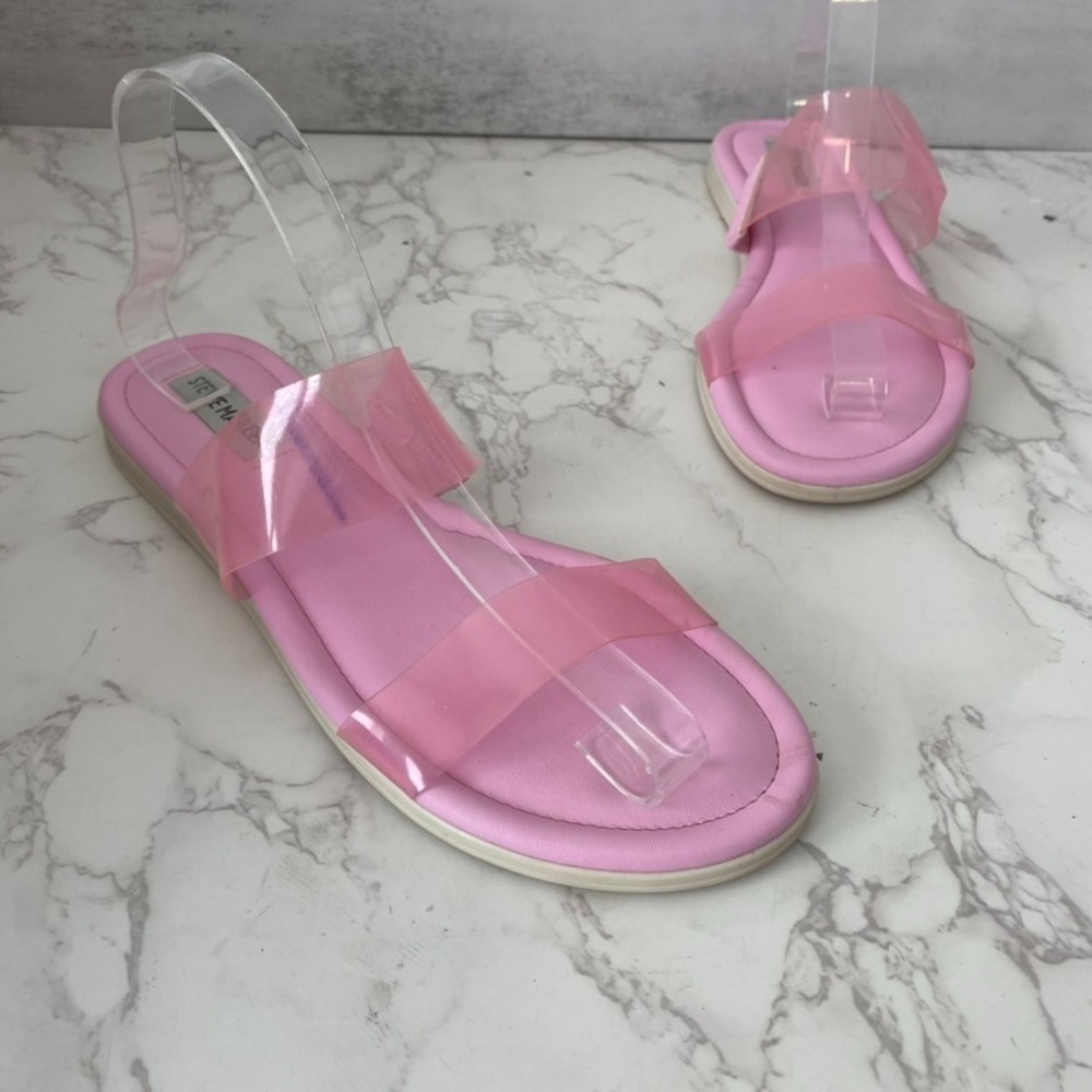 Steve Madden Flat Sandals Women Sz 9 Pink Barbiecore Summer Beach SEE NOTES